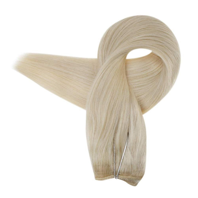 Halo-extensies van 100% echt haar Platinablond #60 100 g draadverlenging
