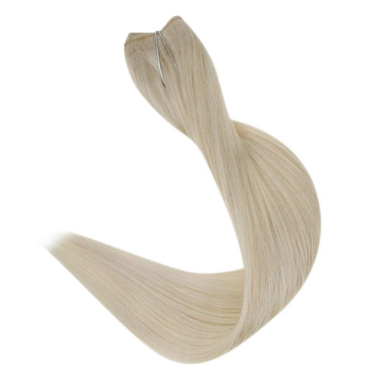 Halo-extensies van 100% echt haar Platinablond #60 100 g draadverlenging