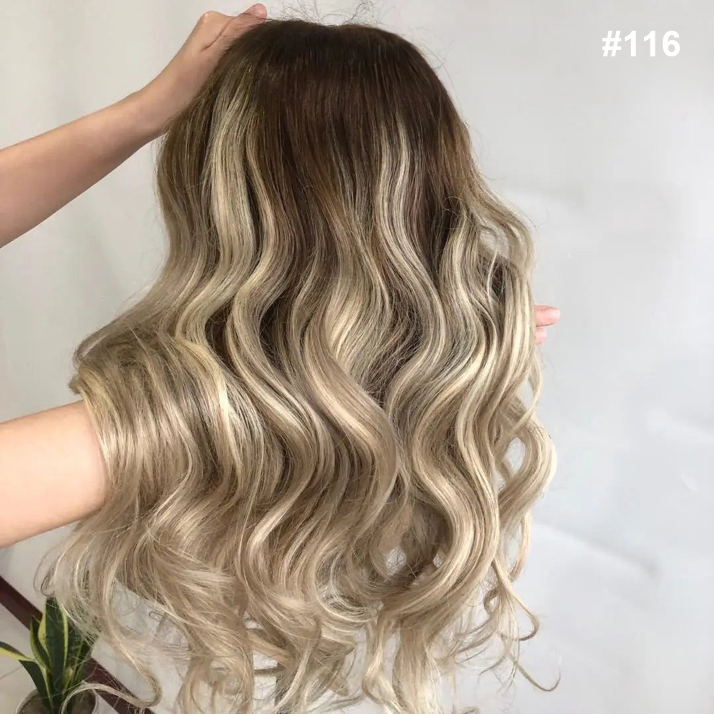 13x6 Mensenhaar pruiken Blond Golvende Kant pruiken voor Vrouwen