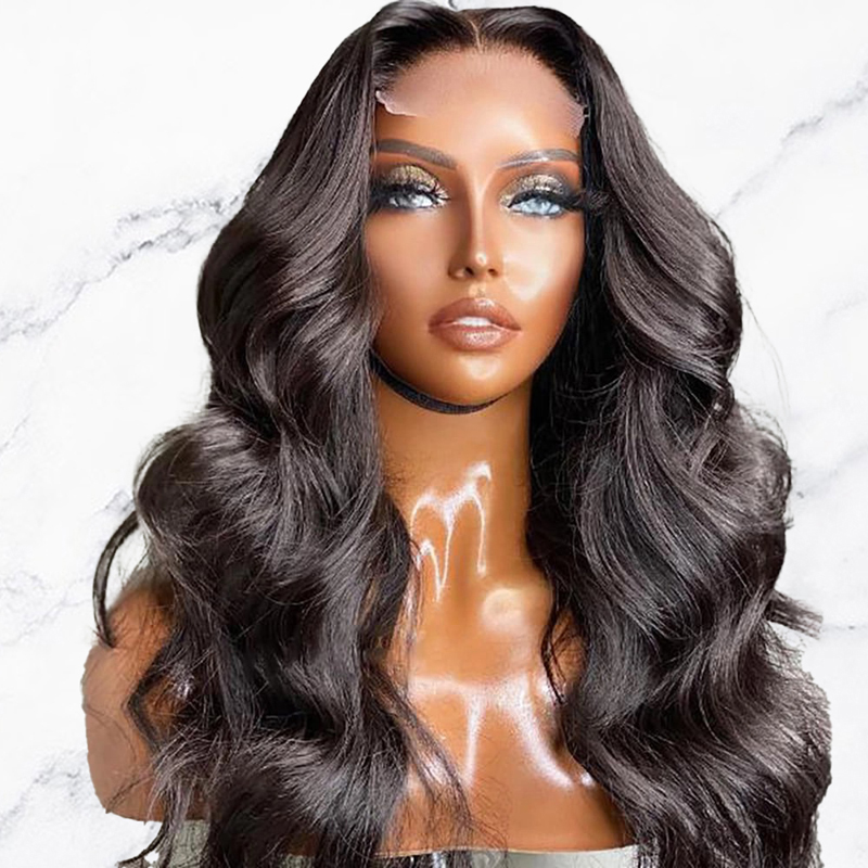 180% Front vetersluiting Pruik Menselijk Haar Body Wave Lijmloze Pruiken Pre Geplukt