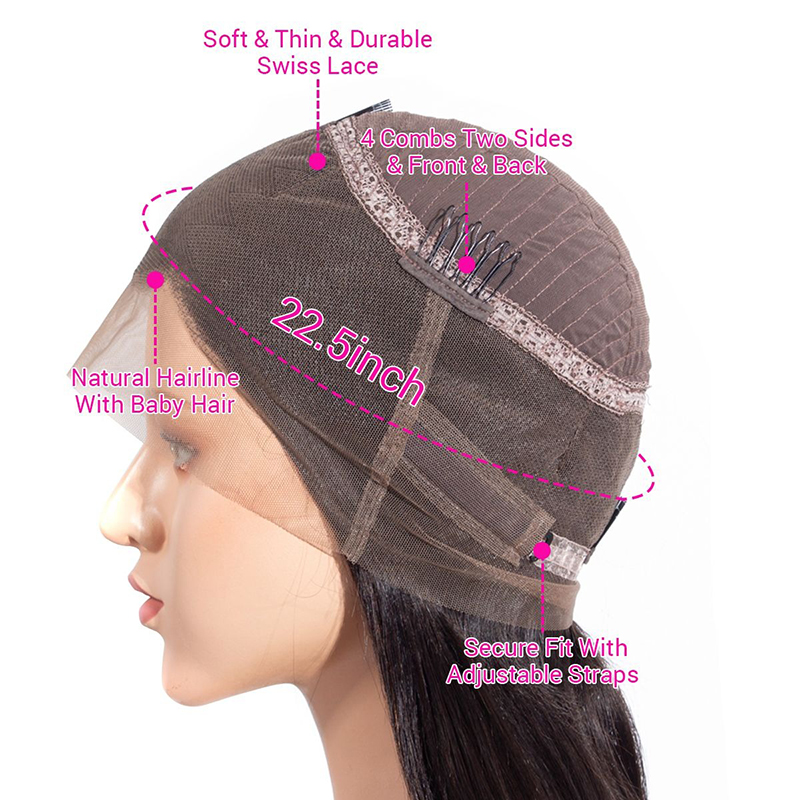 360 kant frontale pruiken Body Wave menselijk haar met babyhaar 180% dichtheid