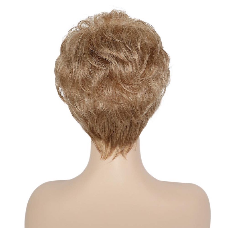 Blonde synthetische pruiken voor vrouwen Gemengde kleur Pixie Cut dagelijkse pruiken