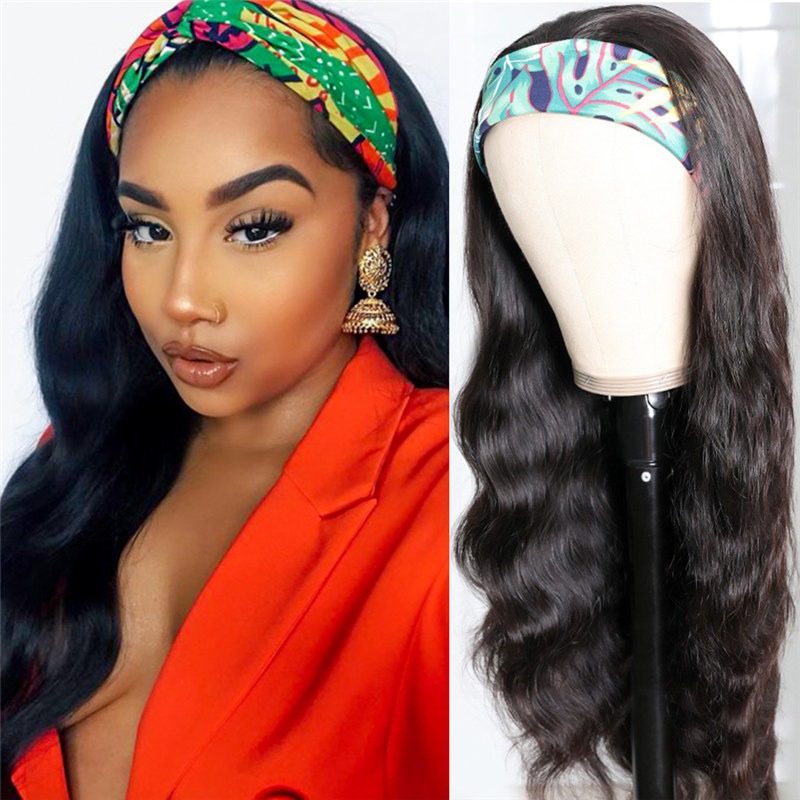 Body Wave Hoofdband Pruik Mensenhaar 150% Dichtheid 18 Inch Wear and Go