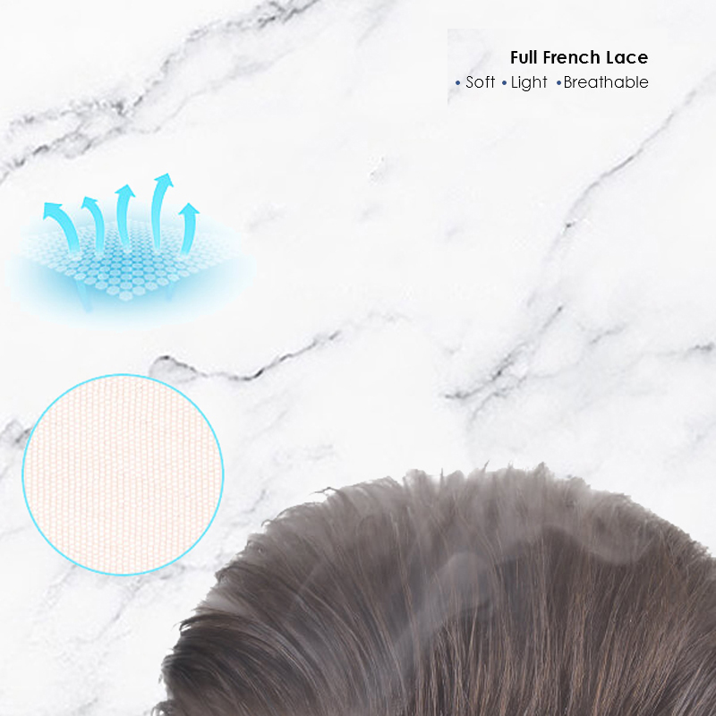 Full French Lace Haarstukken Populair haarvervangingssysteem voor heren