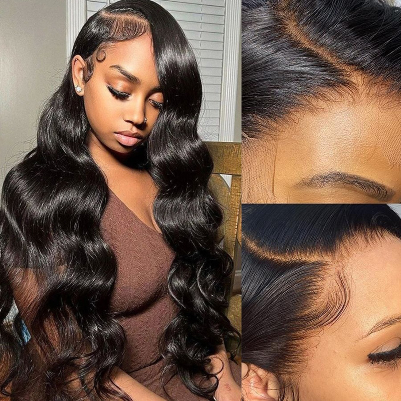 Lijmloze Crystal Lace Pre Plucked Super Full Closure Body Wave-pruiken