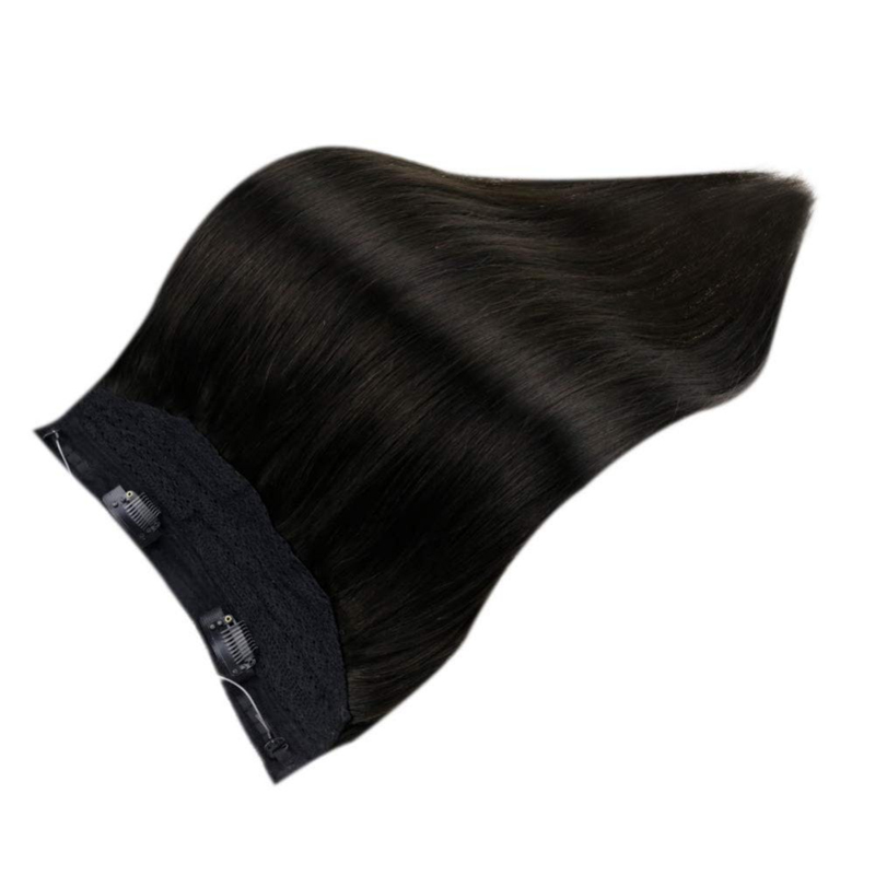Halo Human Hair Extension 100g Off Black #1B Onzichtbare Halo Hair Extensions