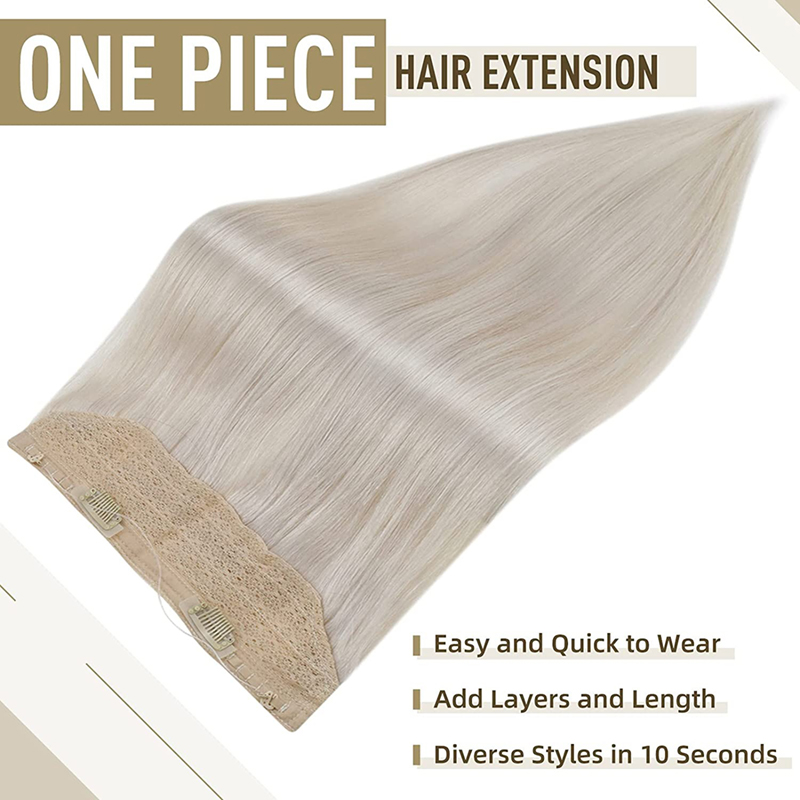 Halo Human Hair Extensions IJsblond #1000 Onzichtbare Halo-haarextensie