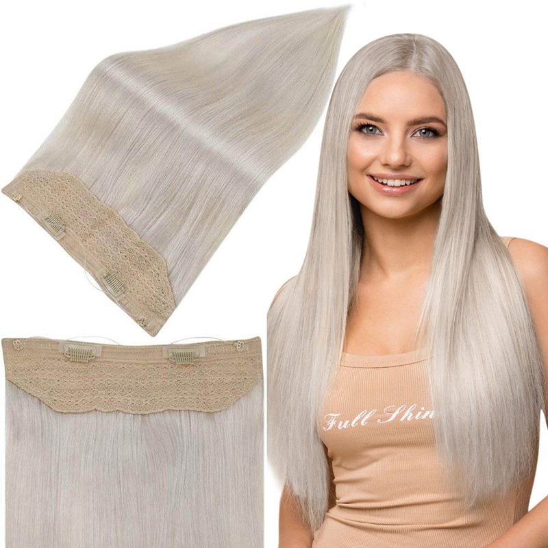 Halo Human Hair Extensions IJsblond #1000 Onzichtbare Halo-haarextensie