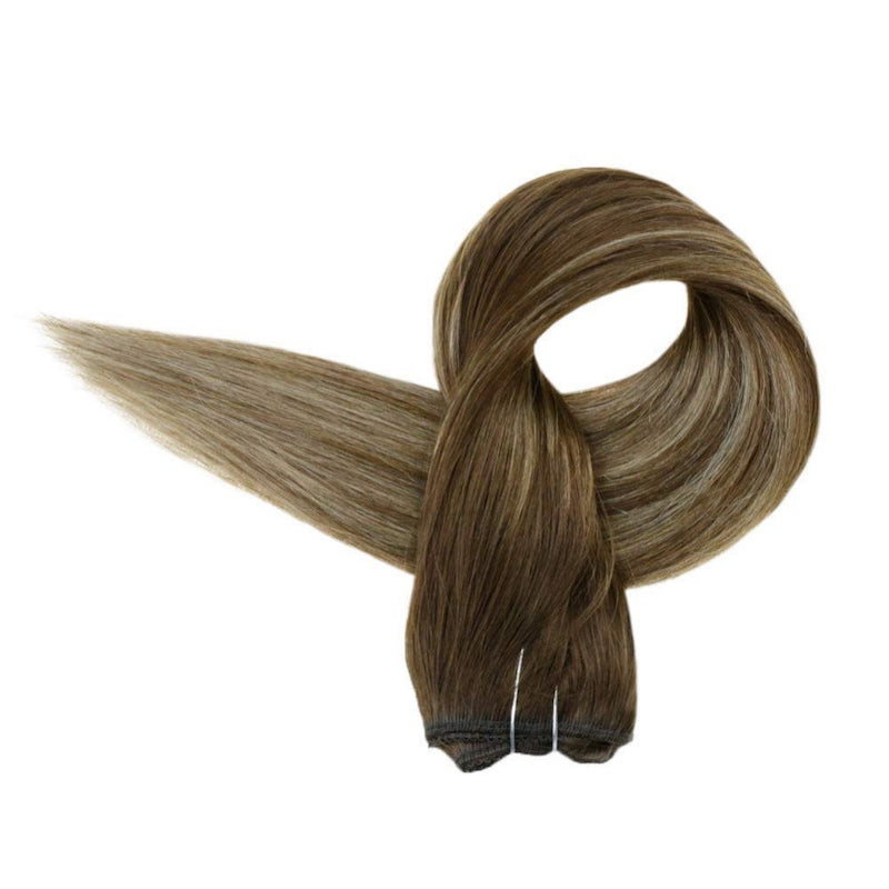 Markeer Blonde Halo Haarextensies Bruine Visdraadextensies #4/24/4