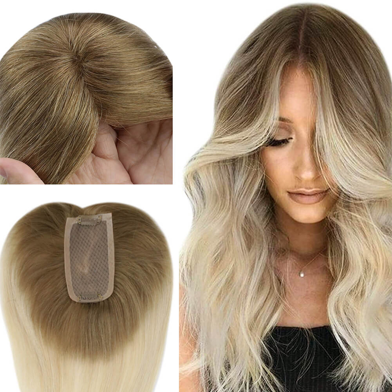 Menselijk haar Mono Base Toppers 3x5 "Lace Base haarstukje voor vrouwen #10/613