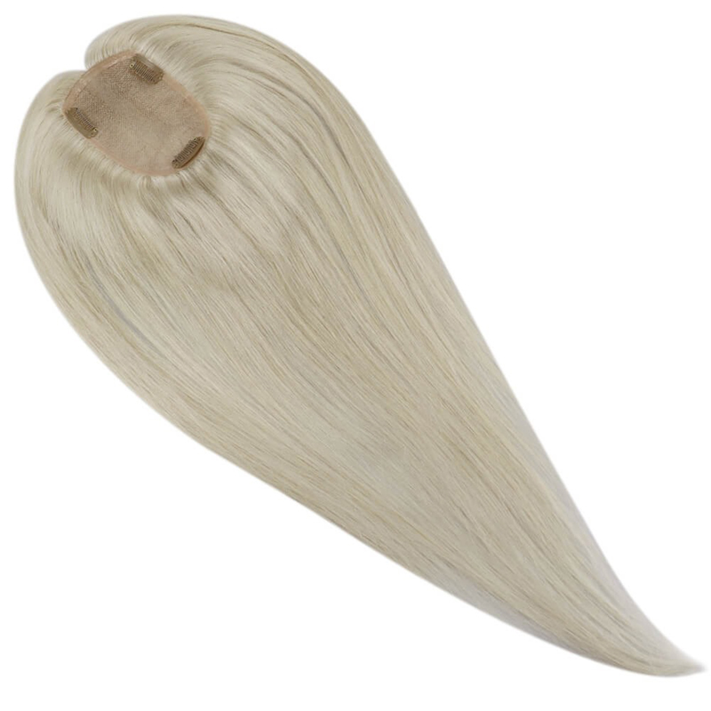 Platinum Blonde #60 Mono Human Hair Topper 3X5 Inch Haarstukje