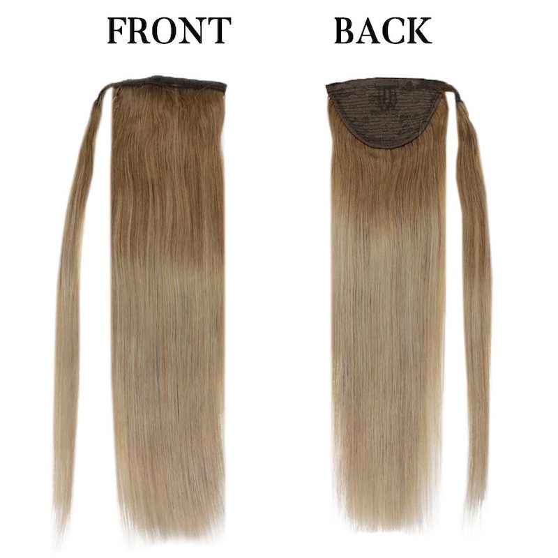 Paardenstaartverlenging Menselijk haar Balayage Bruin #10/14 100G Clip In Straight