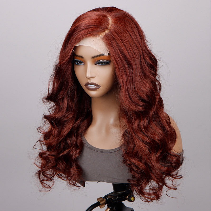 Roodachtig bruin Body Wave pruik 5x5 HD Lace pruik C deel menselijk haar pruiken