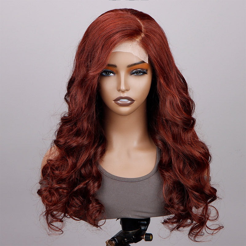 Roodachtig bruin Body Wave pruik 5x5 HD Lace pruik C deel menselijk haar pruiken