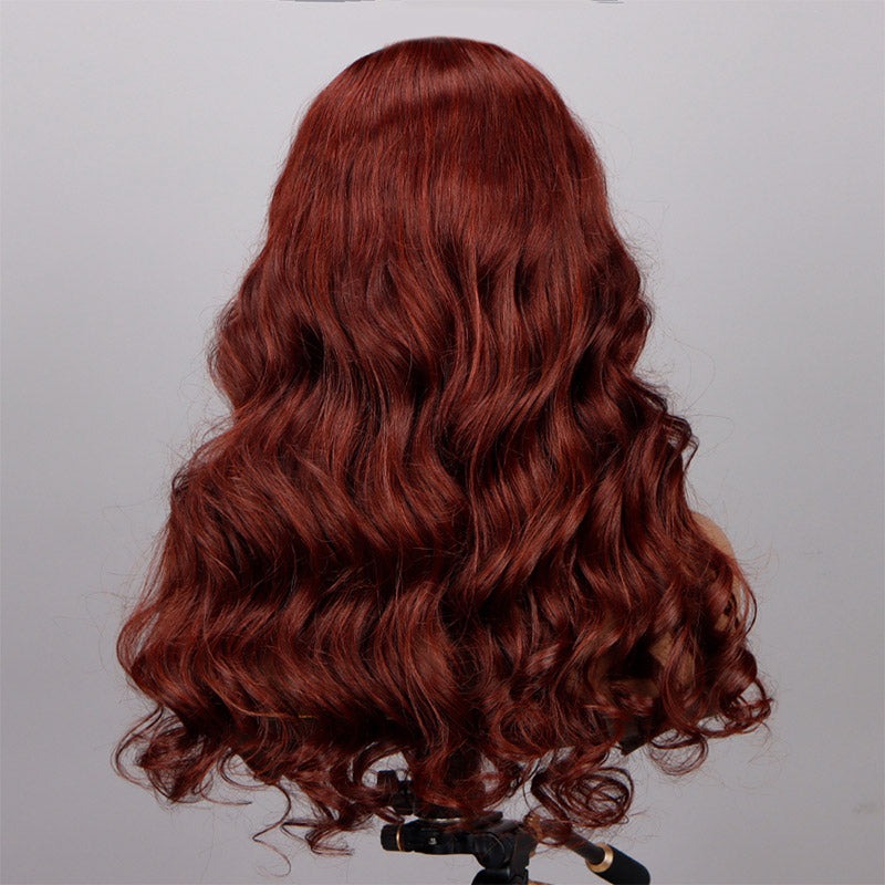 Roodachtig bruin Body Wave pruik 5x5 HD Lace pruik C deel menselijk haar pruiken