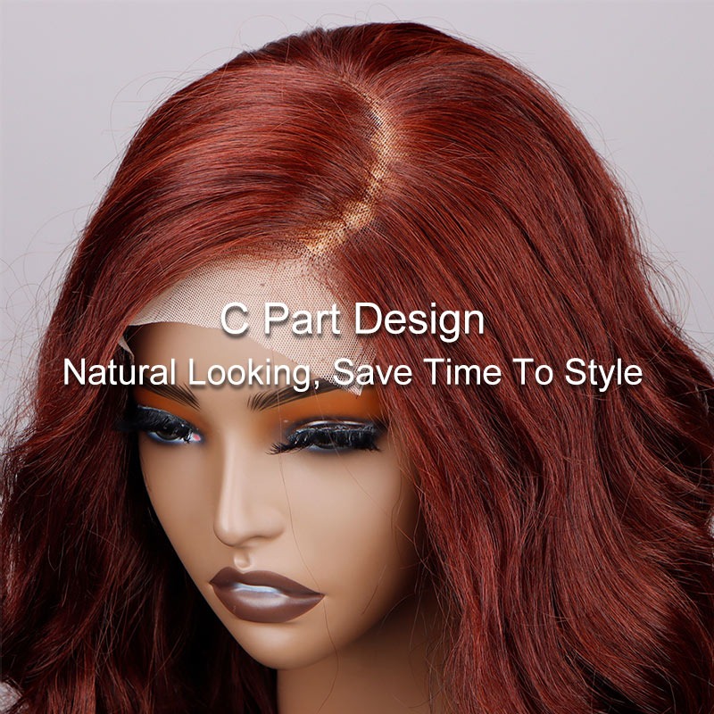 Roodachtig bruin Body Wave pruik 5x5 HD Lace pruik C deel menselijk haar pruiken
