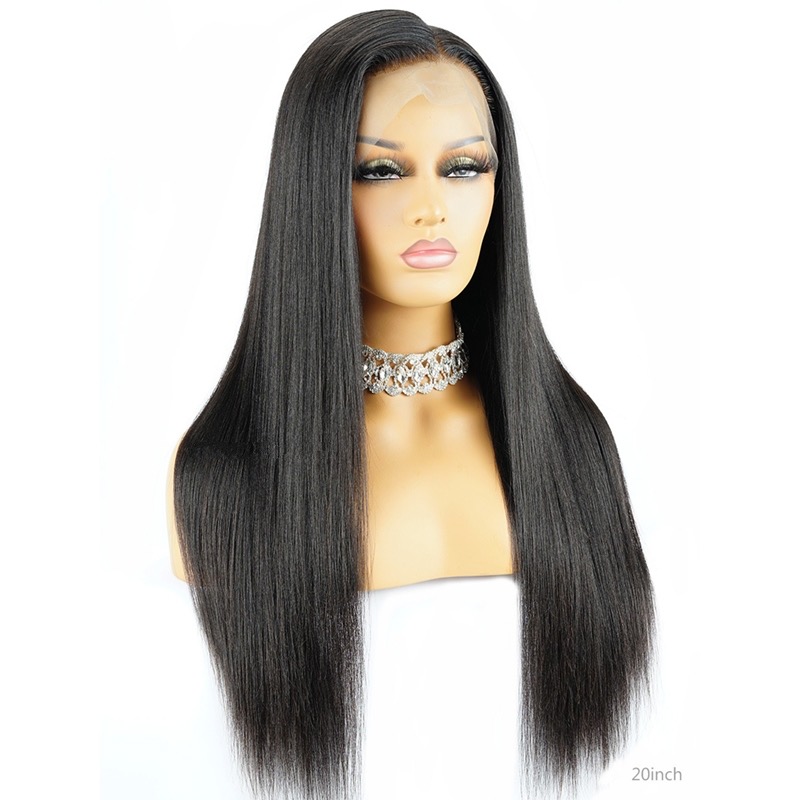 Relaxed 360 Lace Wig Light Yaki Straight Pre-Plucked Hairline Human Hair