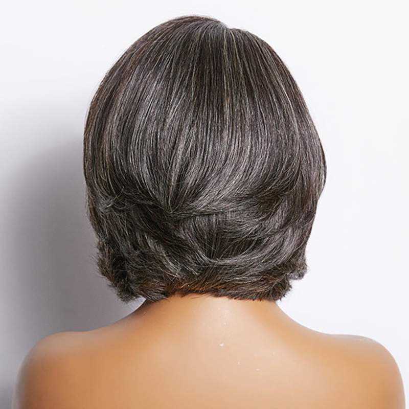 Zout & Peper Zijdeel Bob Style Lijmloze 4x4 Sluiting Lace Wig