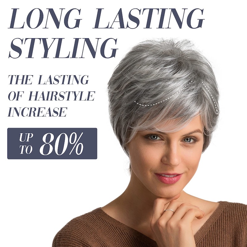 Korte grijze synthetische haarpruiken voor dames Natuurlijke Pixie Cut dagelijkse pruiken