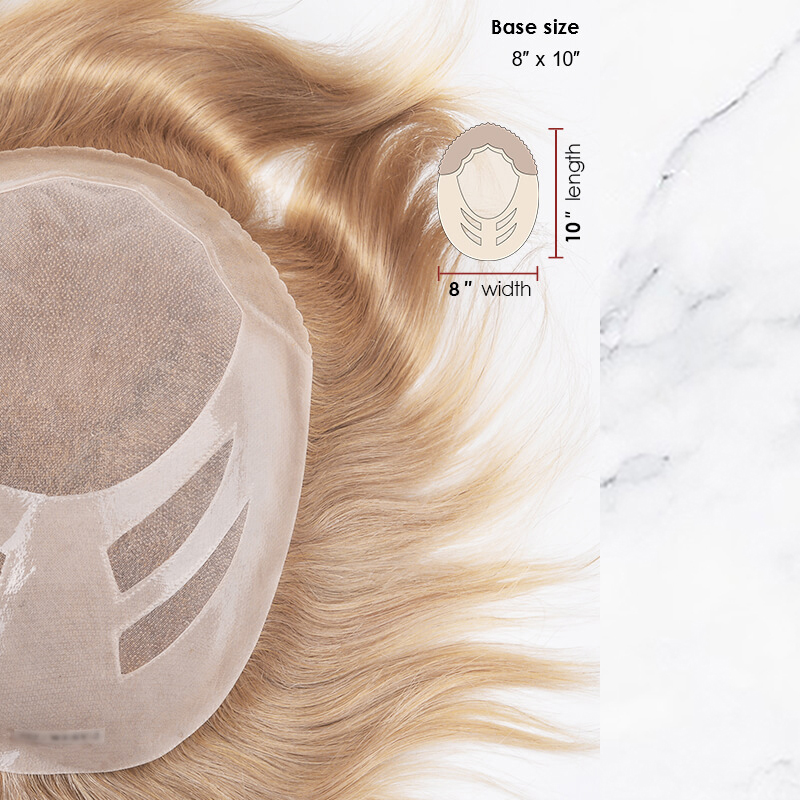 Stock Toupetje Haarstuk Fine Mono met PU Omtrek en Cut Way Back Design