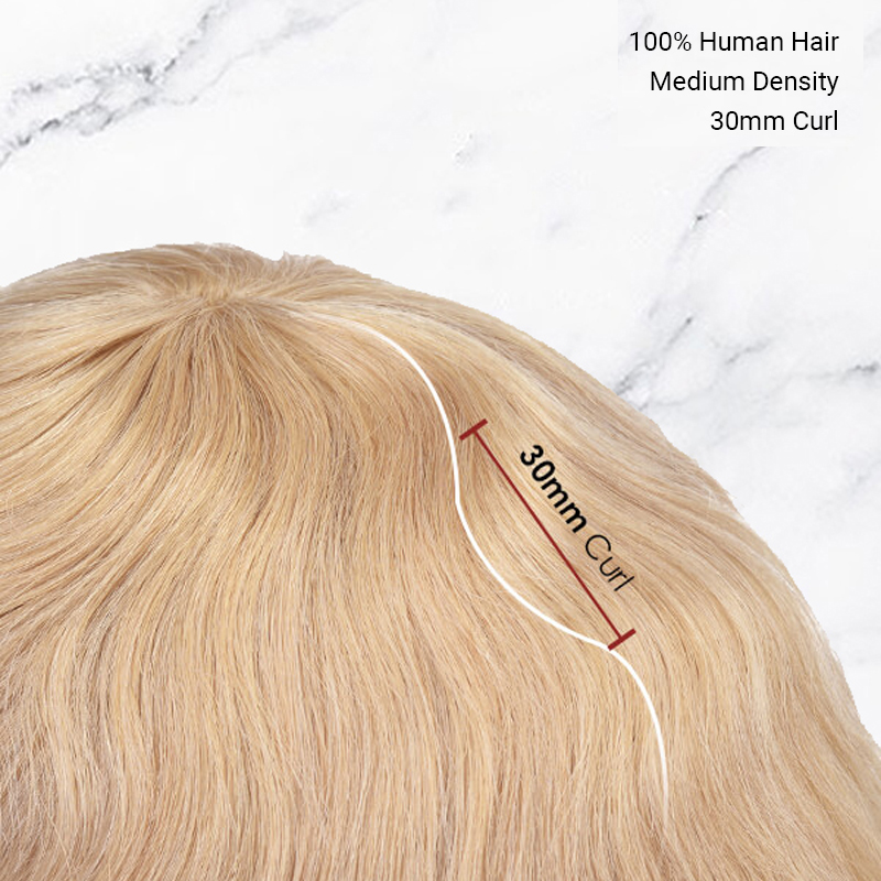 Stock Toupetje Haarstuk Fine Mono met PU Omtrek en Cut Way Back Design
