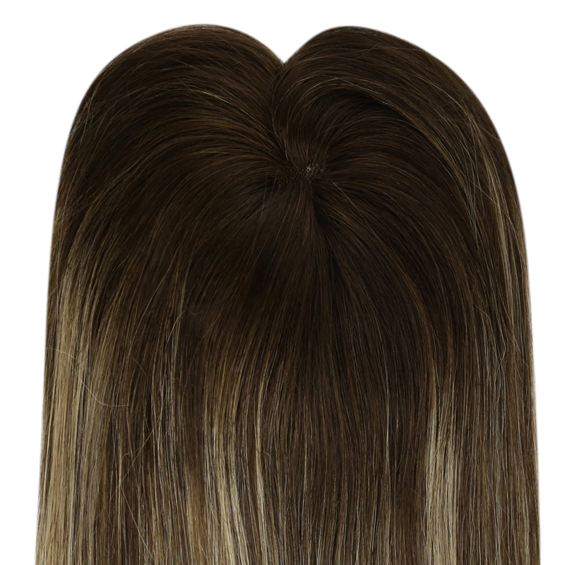 Virgin Hair Toppers 3x5 Inch Lace Base Haarstukje voor vrouwen Balayage #4/27/4