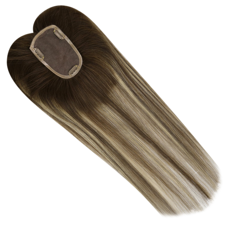 Virgin Hair Toppers 3x5 Inch Lace Base Haarstukje voor vrouwen Balayage #4/27/4