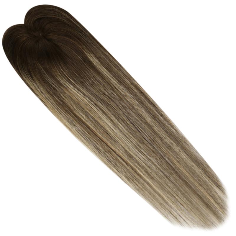 Virgin Hair Toppers 3x5 Inch Lace Base Haarstukje voor vrouwen Balayage #4/27/4