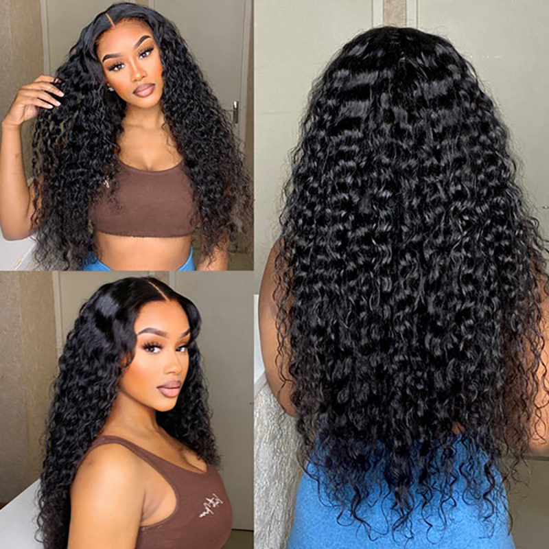Water Wave 13x4 frontale HD kant gratis deel lange pruik 100% menselijk haar